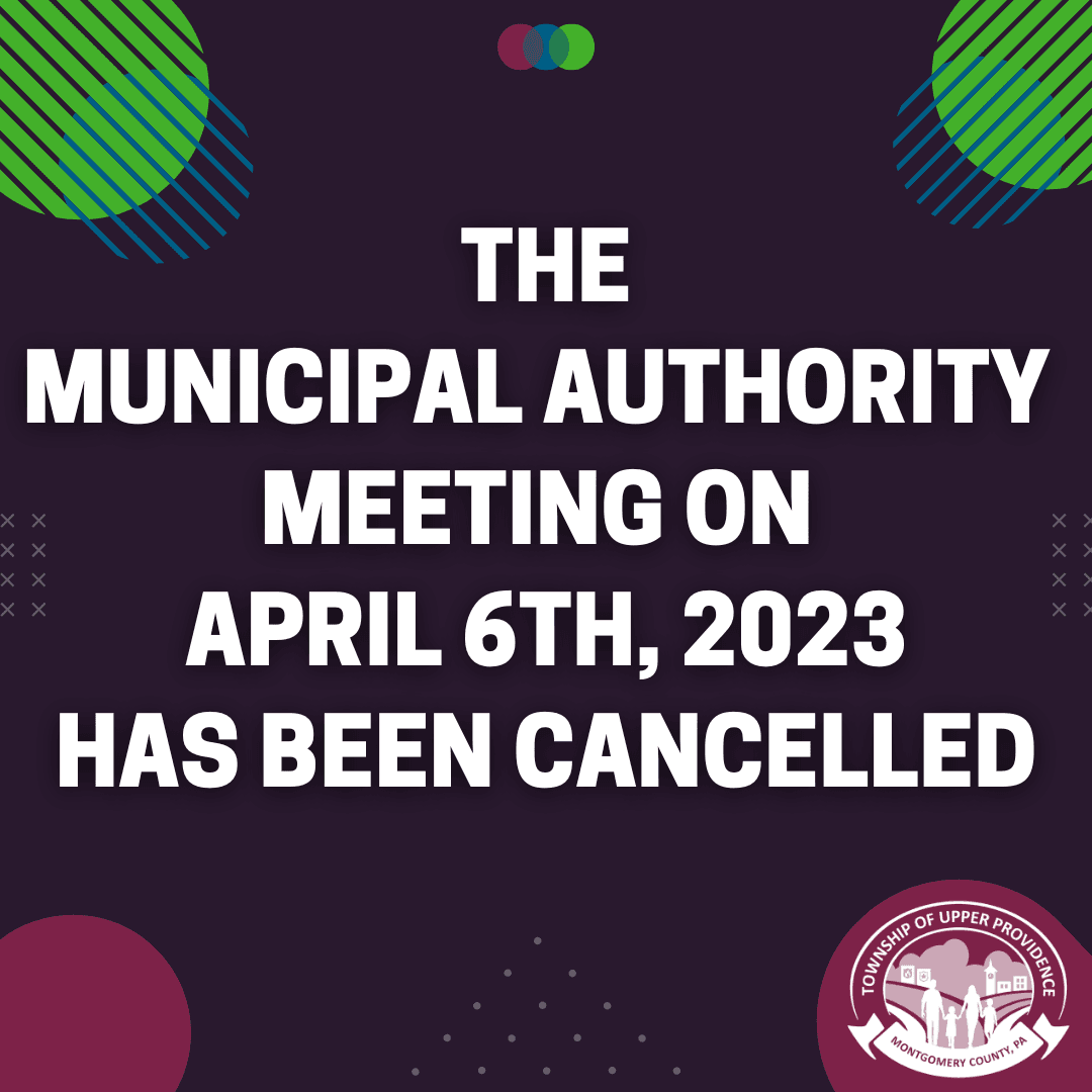 April 6 Municipal Authority Meeting Cancelled