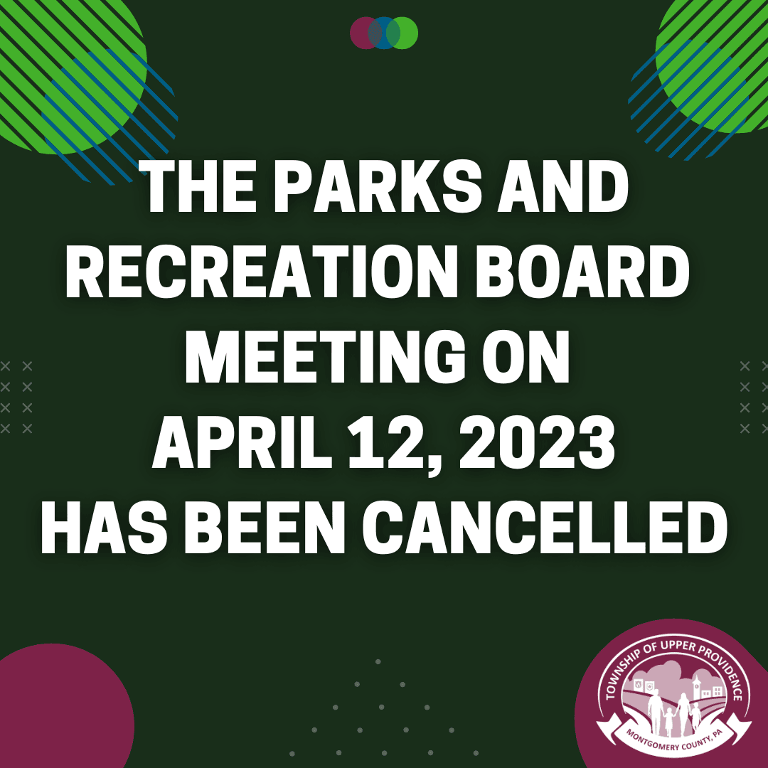 The Parks and Recreation Meeting Scheduled for April 12 has been cancelled.