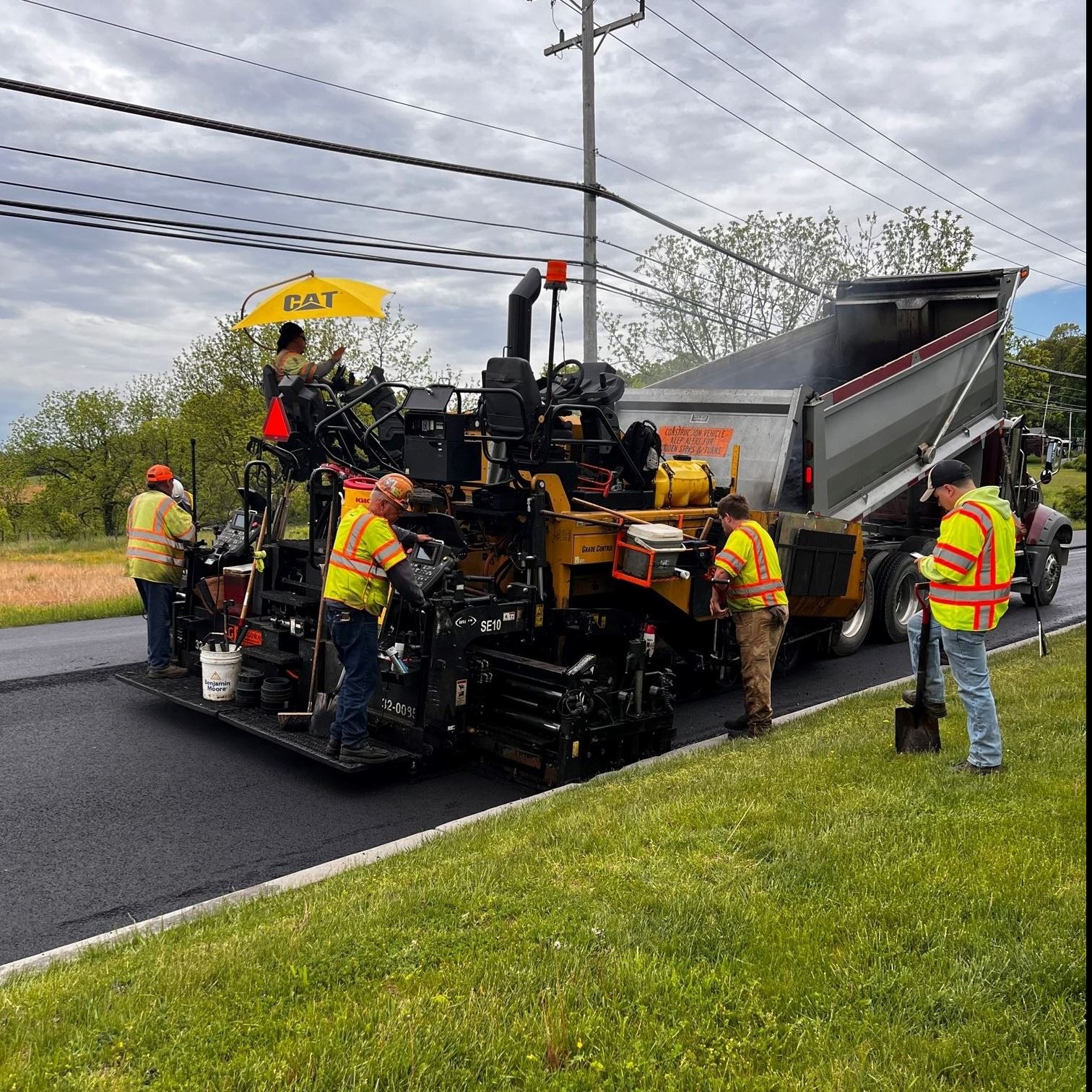 Road Crew working on paving