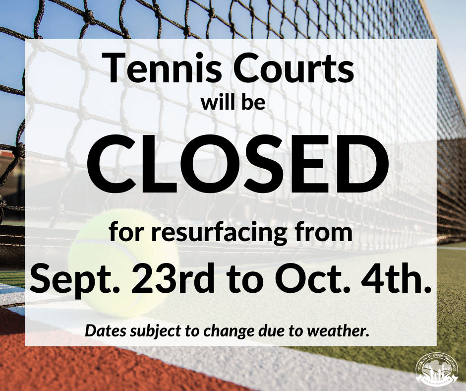 Tennis Courts CLOSED for repairs 2024