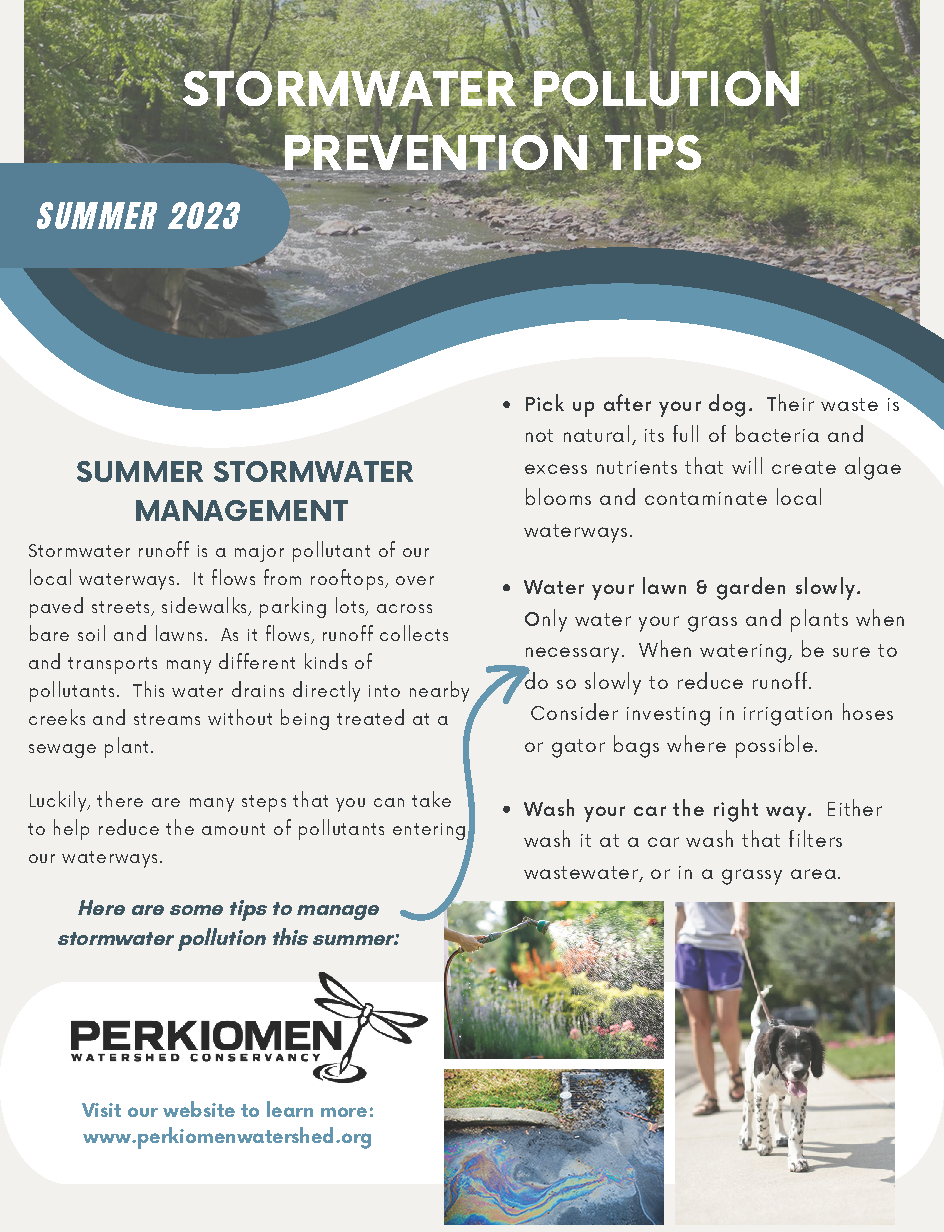 Stormwater Pollution Prevention Tips - Summer 2023