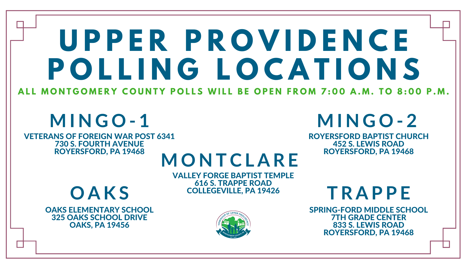 Polling locations in Upper Providence (2)